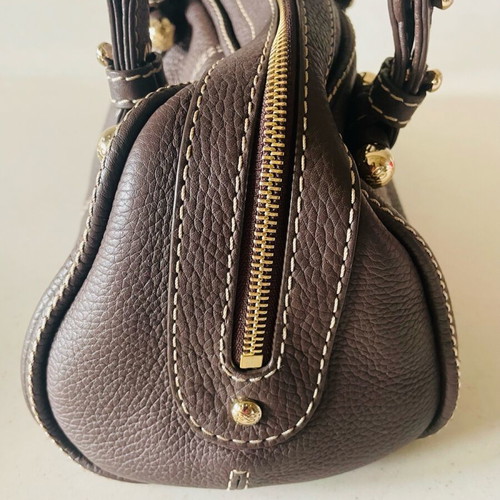 Lancel Paris leather handbag, vintage, brown, gold hardware