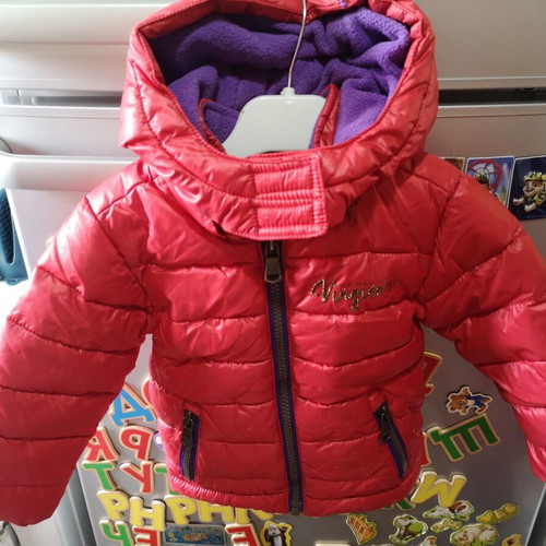 Thick winter jacket with down and polar fleece, size 80, 1 year, like new