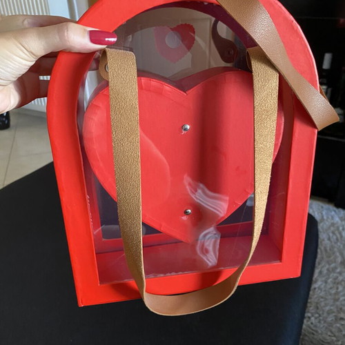 Bag with fake roses used, heart-shaped gift or decoration