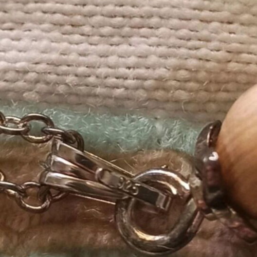 Silver 925 Necklace with Wooden Bead new