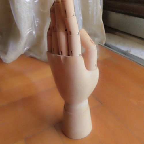 Wooden hand model used