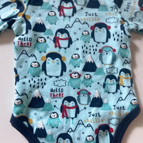 Baby boy bodysuit new with penguin designs 1-3 months 100% cotton