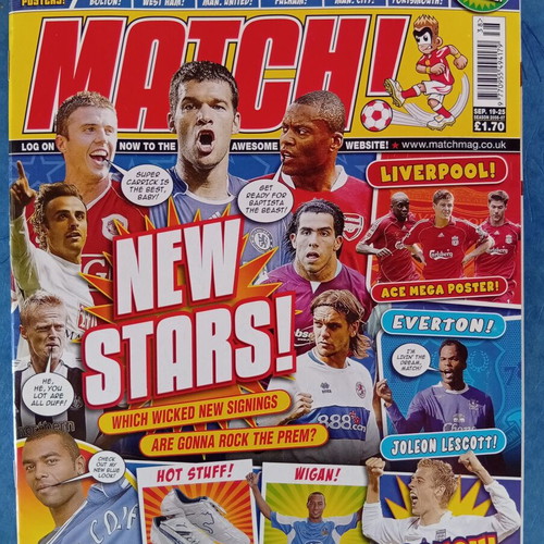 Match Football Magazine Issue 19-25/9/2006 Like New with Liverpool Posters