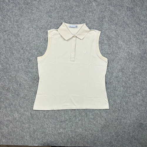 Sergio Tacchini sleeveless polo Large Vintage 90s Retro with a polo collar and buttons