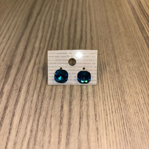 Earrings like new with blue and turquoise crystals