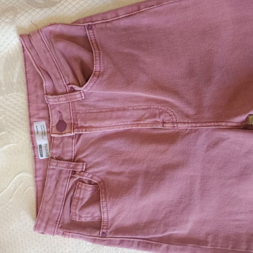 Bershka pink mom slim high-waisted jeans like new