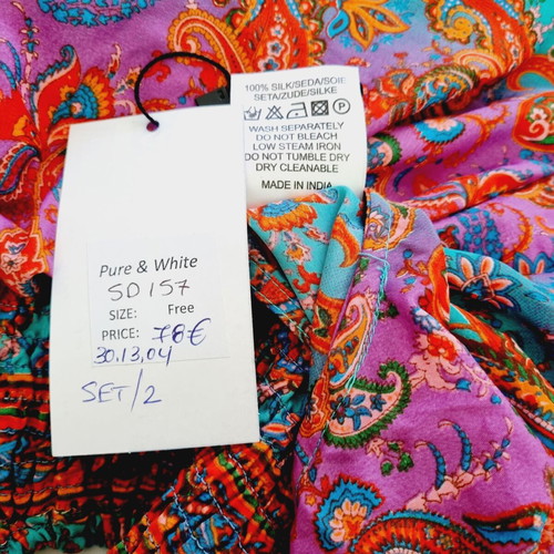 Pure 2-piece set palazzo pants and top new, multicolor, silk