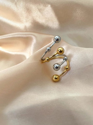 Stainless steel ring new gold and silver with beads