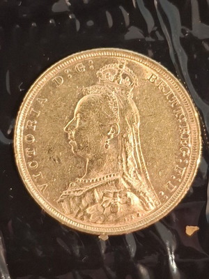 Χρυσή Αγγλική Λύρα 1890 Βασίλισσα Βικτώρια σε στέμμα σαν καινούργια