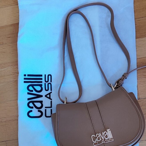 Cavalli Class Handbag new, beige with adjustable strap