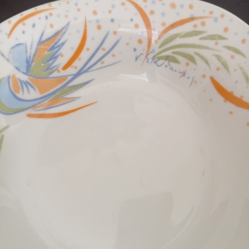 Pizza Fan set of 3 deep porcelain plates with Giorgos Stathopoulos design, 21cm