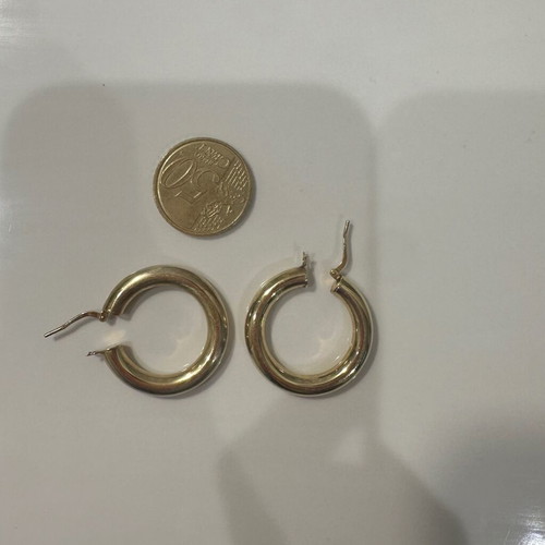 Silver gold-plated hoop earrings like new, 3cm diameter