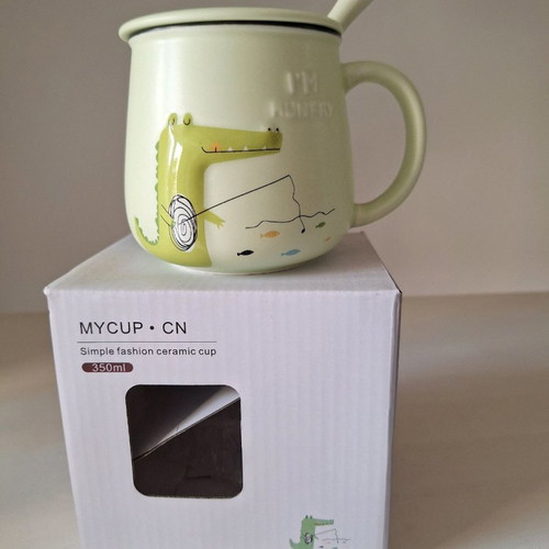 Children's mug 350 ml with spoon and packaging new