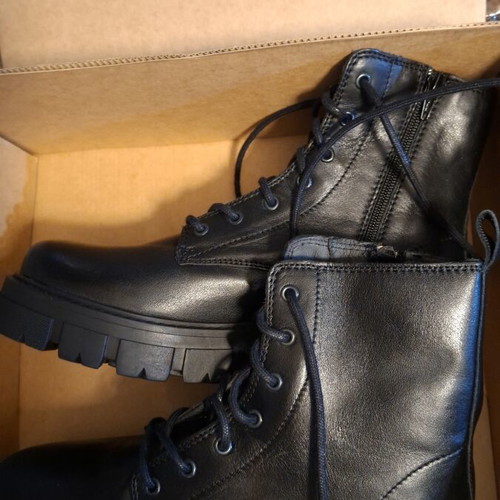 Apple of Eden leather women's ankle boots new, black, size 41