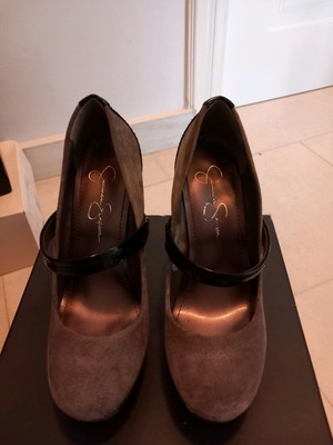 Jessica Simpson high heels like new, black and gray