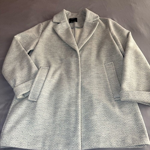 Bershka coat XS gray like new, oversize herringbone