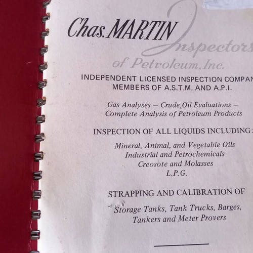 Petroleum Handbook book used, Chas. Martin Inspectors of Petroleum Inc, 1977