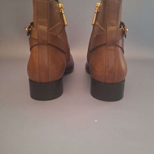 Tod's brown leather flat ankle boots, women's 38.5