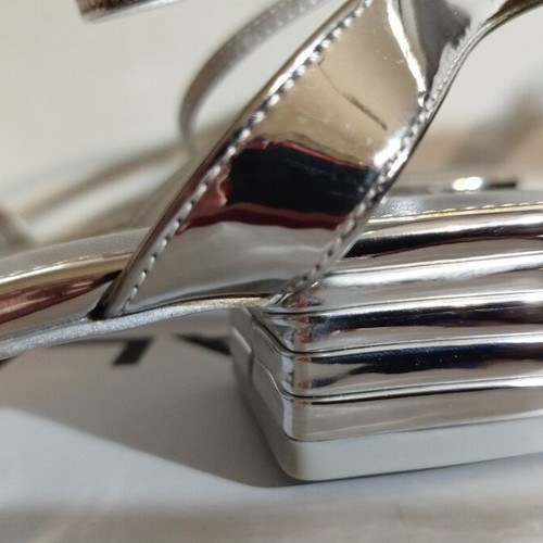 Aldo Izzy Mirror sandals new silver size 40 with 3 cm heel