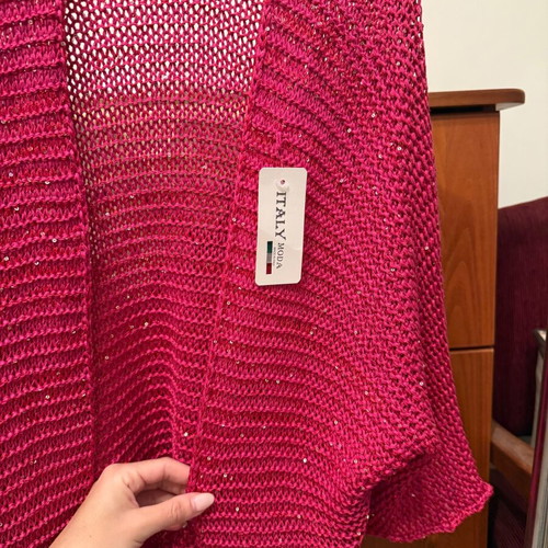 Knitted pink cardigan with glitter new