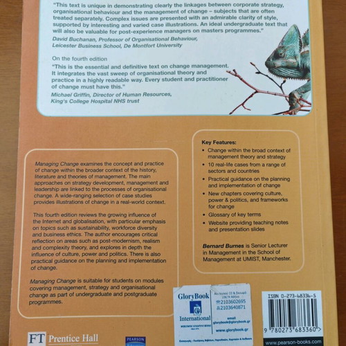 Managing Change Bernard Burnes 4th edition like new, English