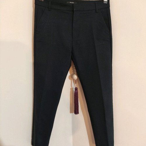 Bershka office pants and top set like new, blue and brown