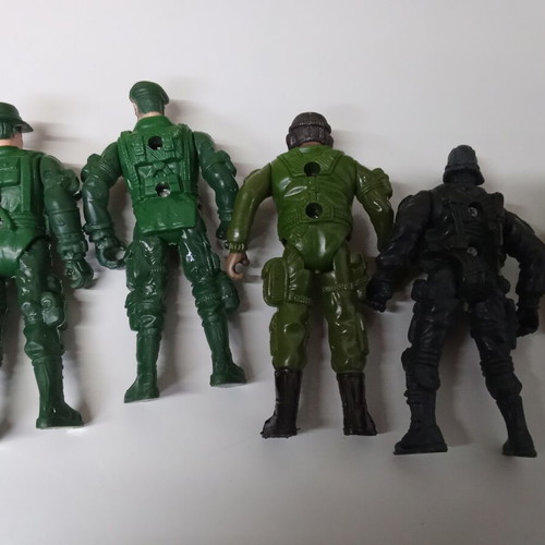 Soldier Force action figures set with assault boat, used