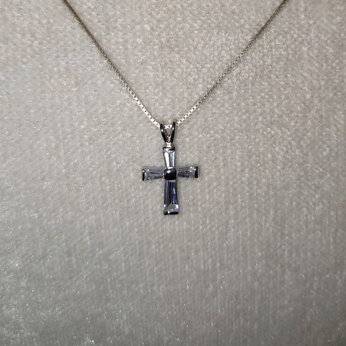 Silver cross 925 new, hammered silver