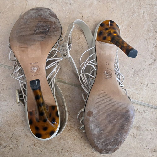 Versace Runway High-Heeled Sandals like new, beige, size 40