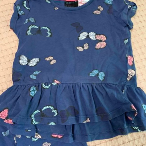 H&M children's pajama set like new, blue butterfly pattern