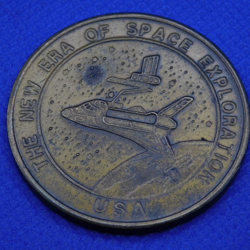 Commemorative metal token with space shuttle, USA