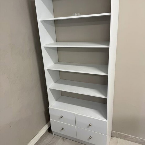 Shelves like new, white with drawers