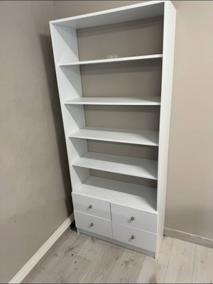 Shelves like new, white with drawers