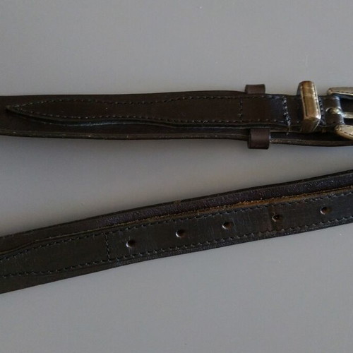 Leather belt 95 cm black like new with silver western-style details