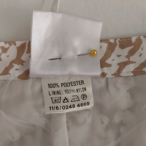 Debenhams Midi Pleated Skirt like new, beige print, size S