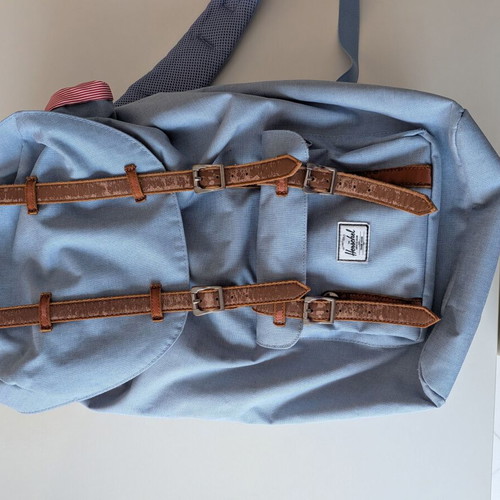 Herschel Little America backpack used, blue and brown