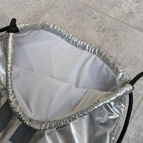 My Protein Metallic bag with drawstring and mesh lining new