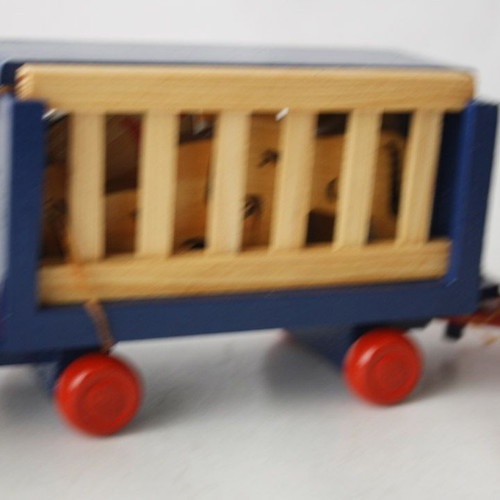 Wooden train with animal wagons Nilco 60cm vintage 90's new