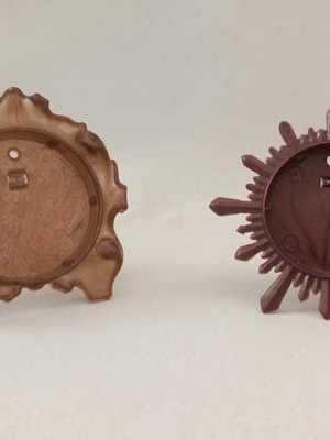 Plastic vintage table clocks used, set of 2, 1970s