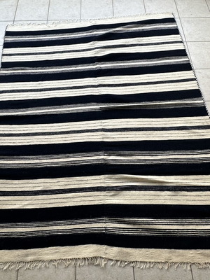Vintage Handmade Wool Striped Rug 153x183cm used