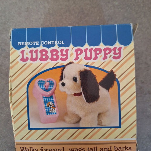 Vintage plush puppy with wired remote control like new