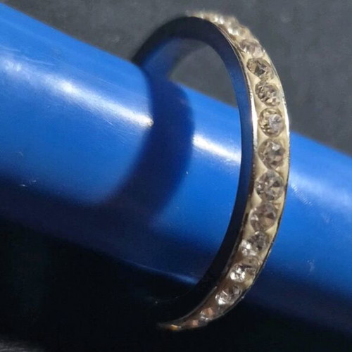 Eternity ring stainless steel with zirconia like new, size 19