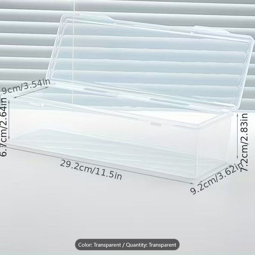 Transparent Plastic Card Storage Box with Lid like new