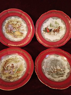 Limoges France plates like new, 22k gold, set of 4 pieces