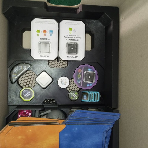 Unsettled 3D printed insert for board game and expansions