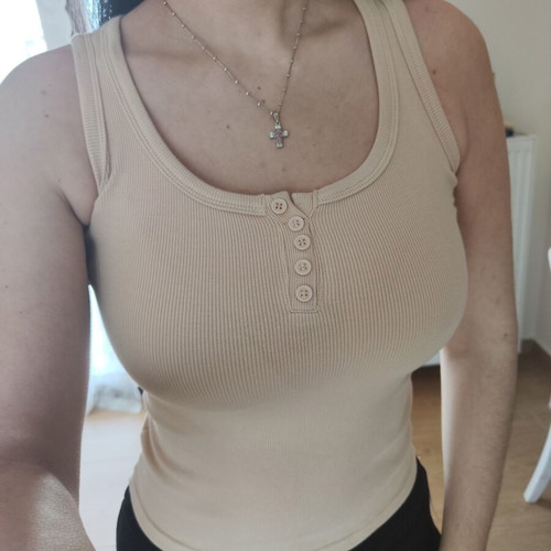 Nude Sleeveless Blouse