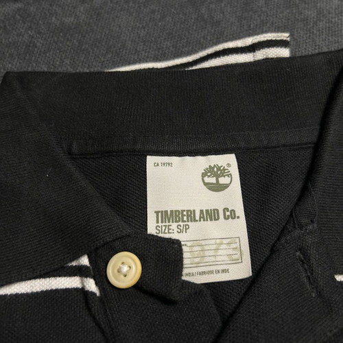 Timberland men's striped black short-sleeve polo like new