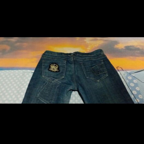 Makis Tselios bolero and jeans set like new, black and blue