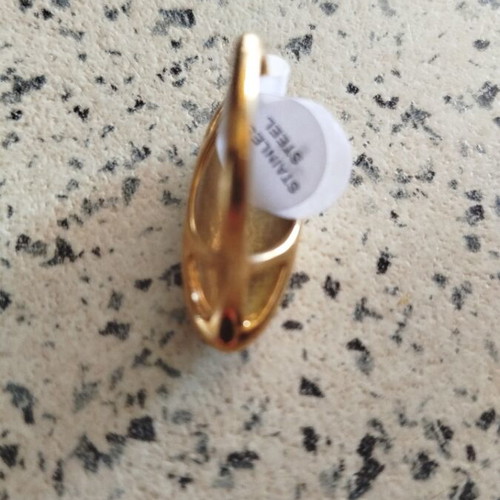 Ring from stainless steel size 57 new, gold color, geometric shape