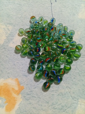 Set of 79 glass marbles Cat's Eye like new